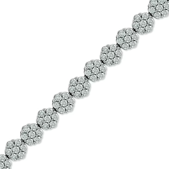 Zales White Gold Diamond Bracelet